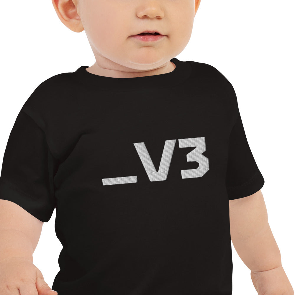 _V3 Embroidered Baby Jersey Short Sleeve Tee