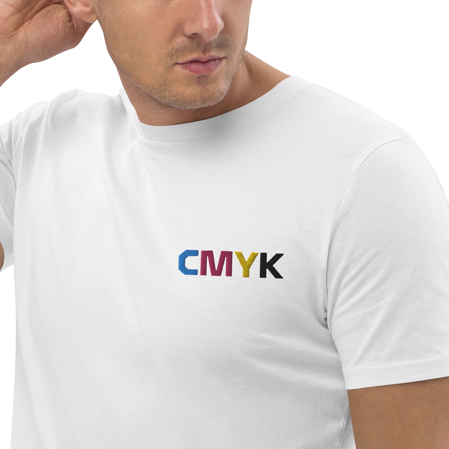 CMYK Embroidered Unisex organic cotton t-shirt