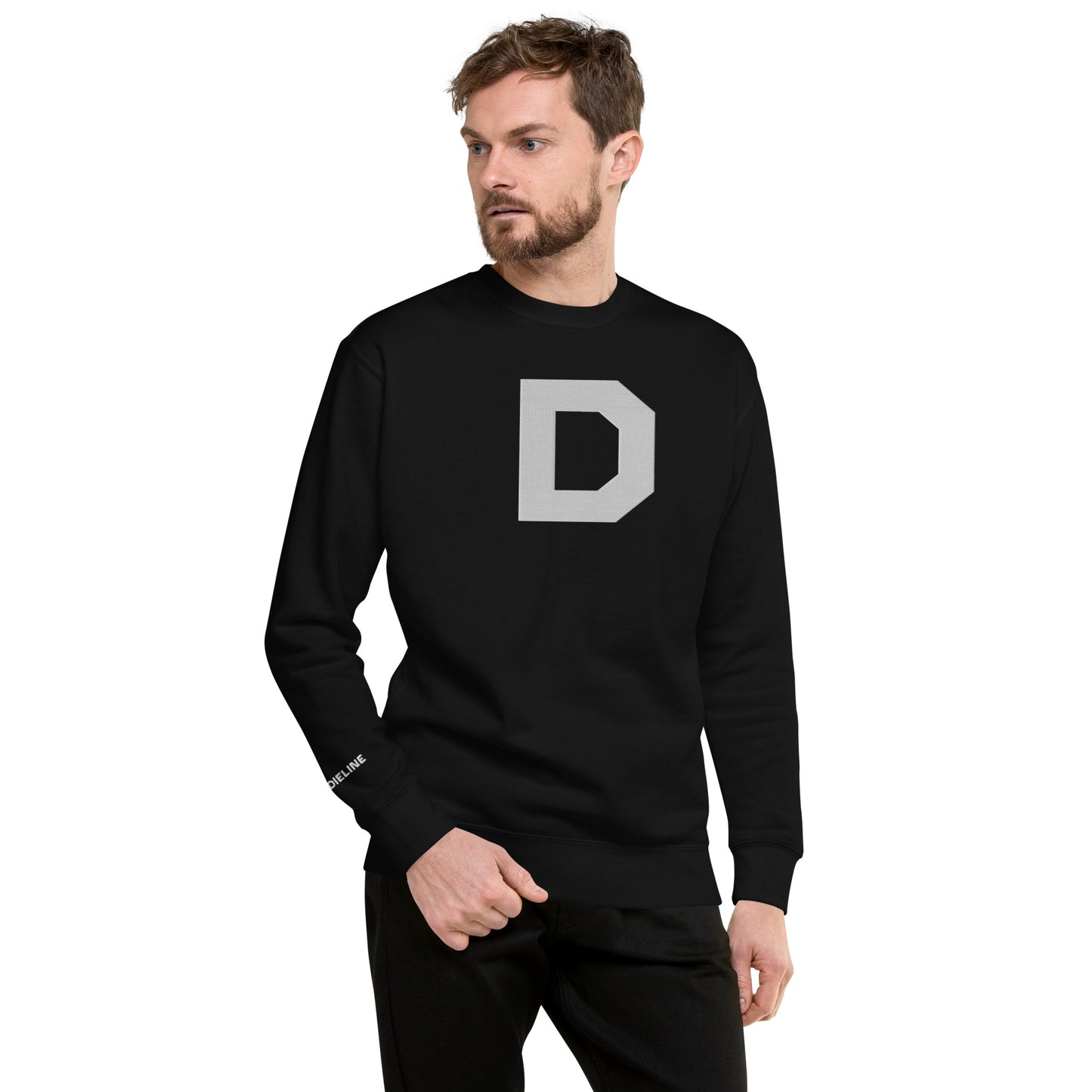 D Icon Large Embroidery Unisex Premium Sweatshirt