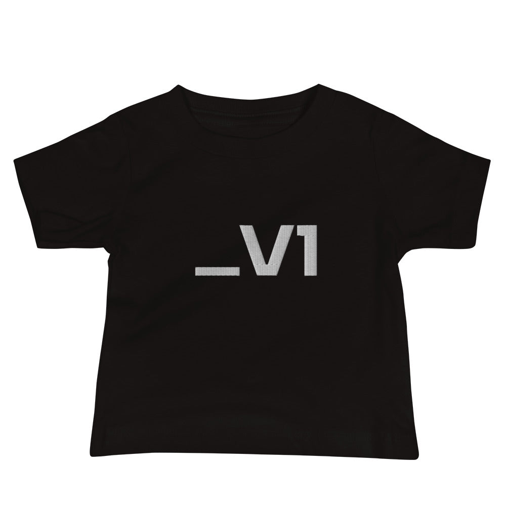 _V1 Embroidered Baby Jersey Short Sleeve Tee