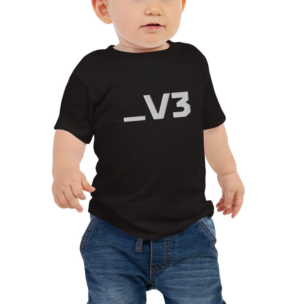 _V3 Embroidered Baby Jersey Short Sleeve Tee