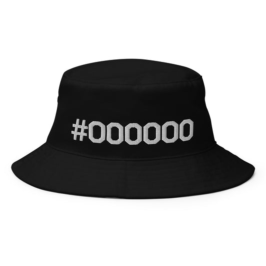#000000 Embroidered Bucket Hat
