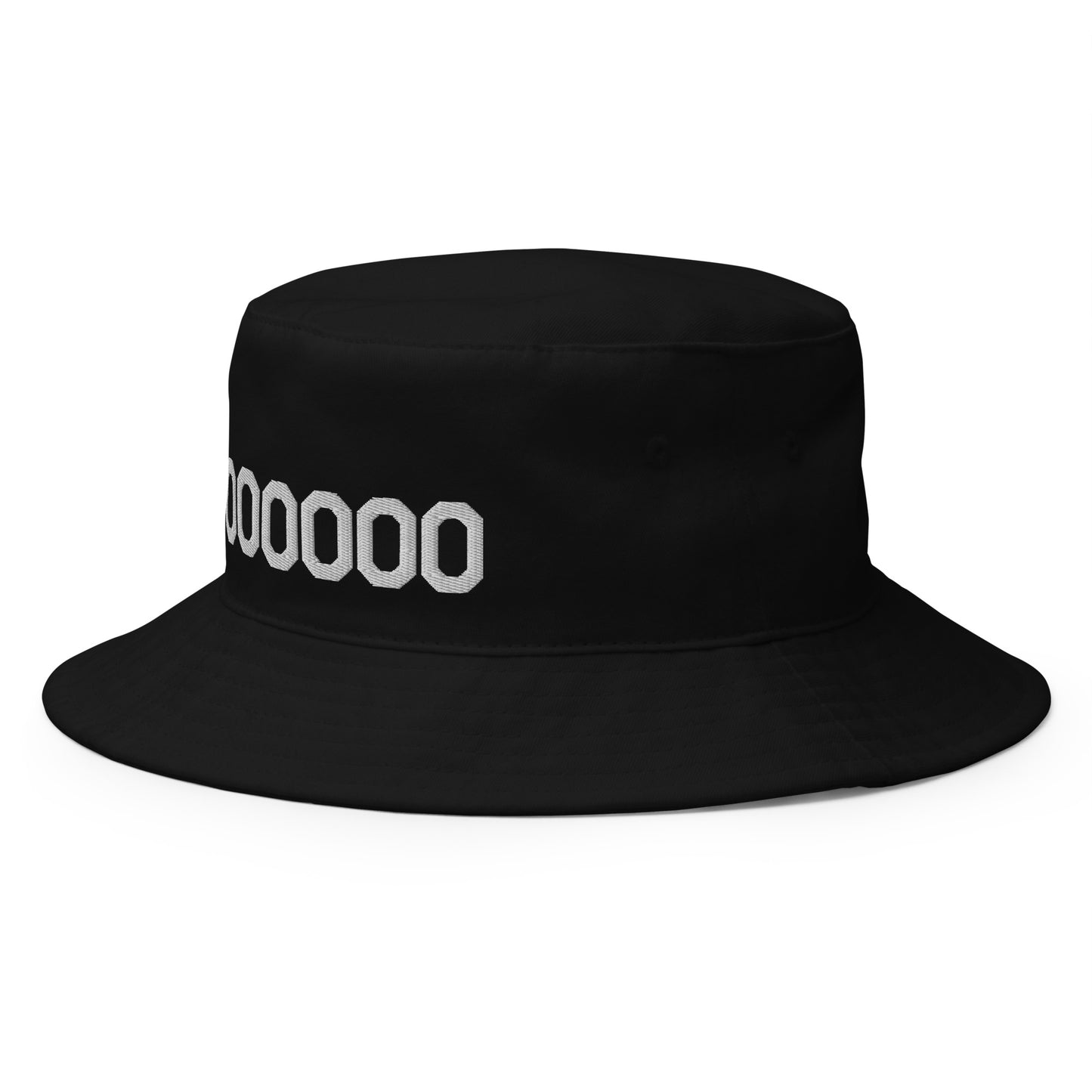#000000 Embroidered Bucket Hat