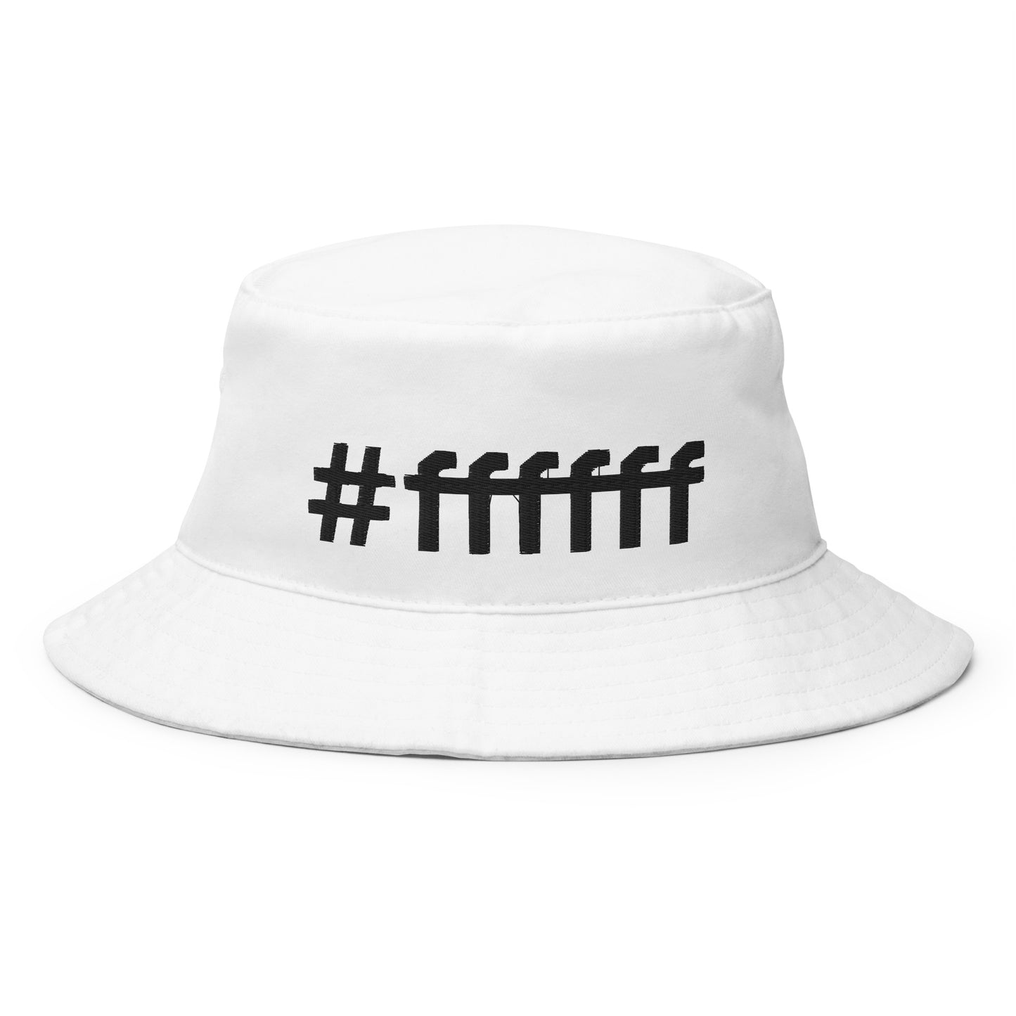 #ffffff Embroidered Bucket Hat