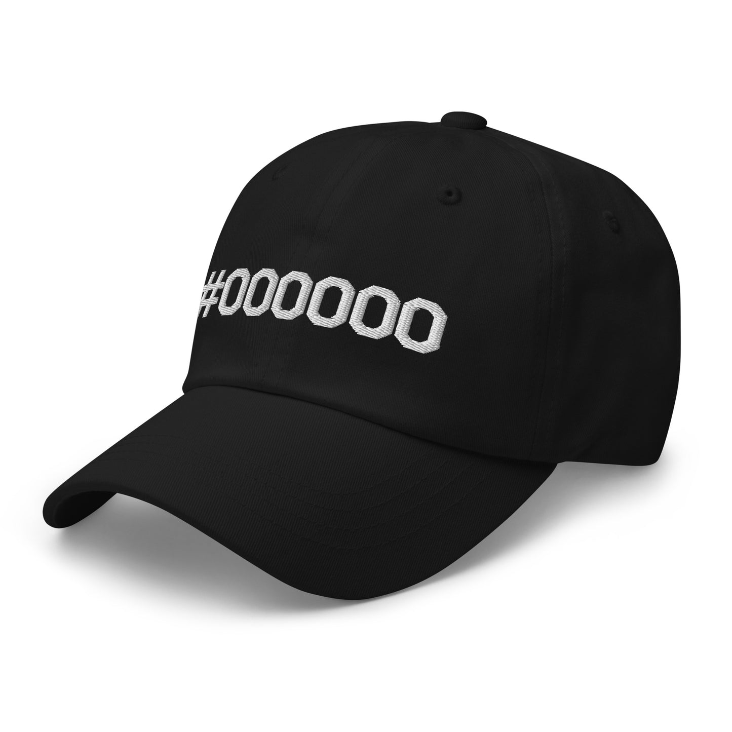 #000000 Embroidered Dad hat