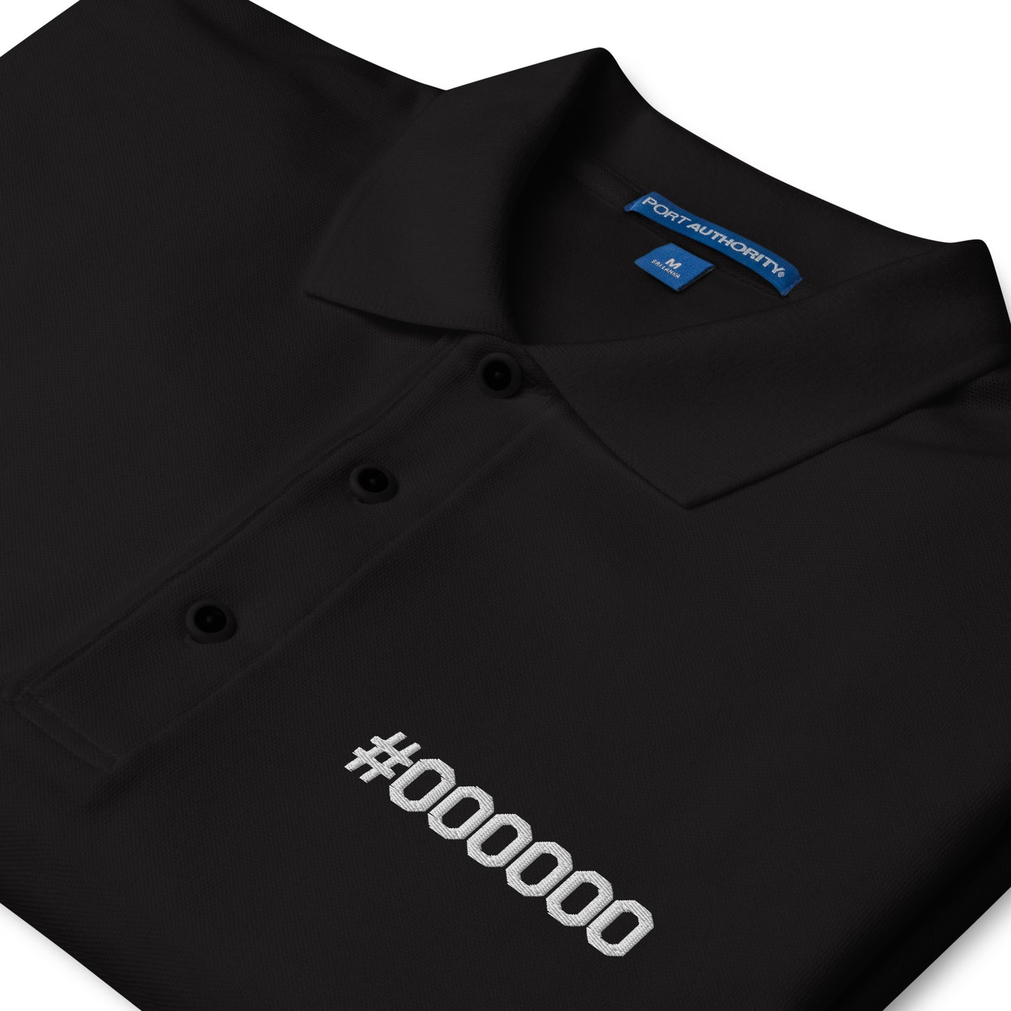 #000000 Embroidered Men's Premium Polo
