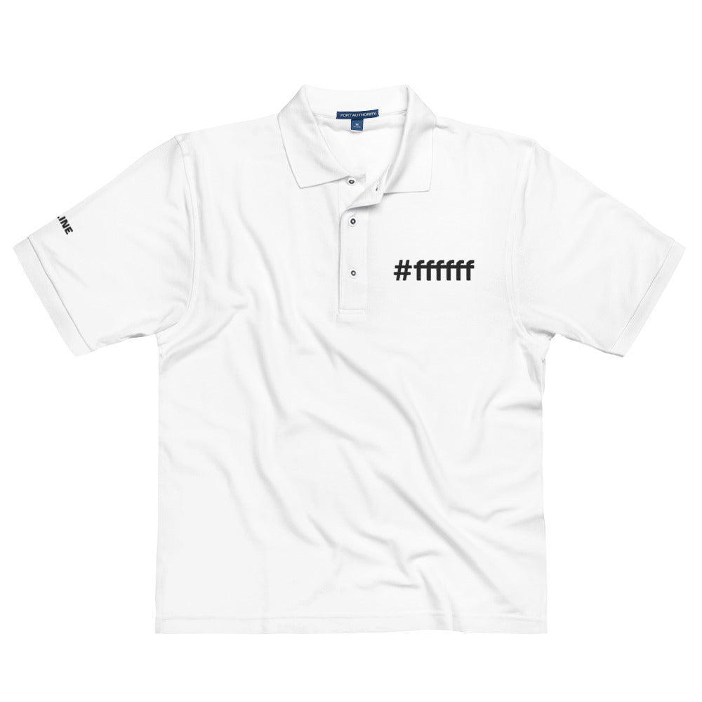 #ffffff Embroidered Men's Premium Polo