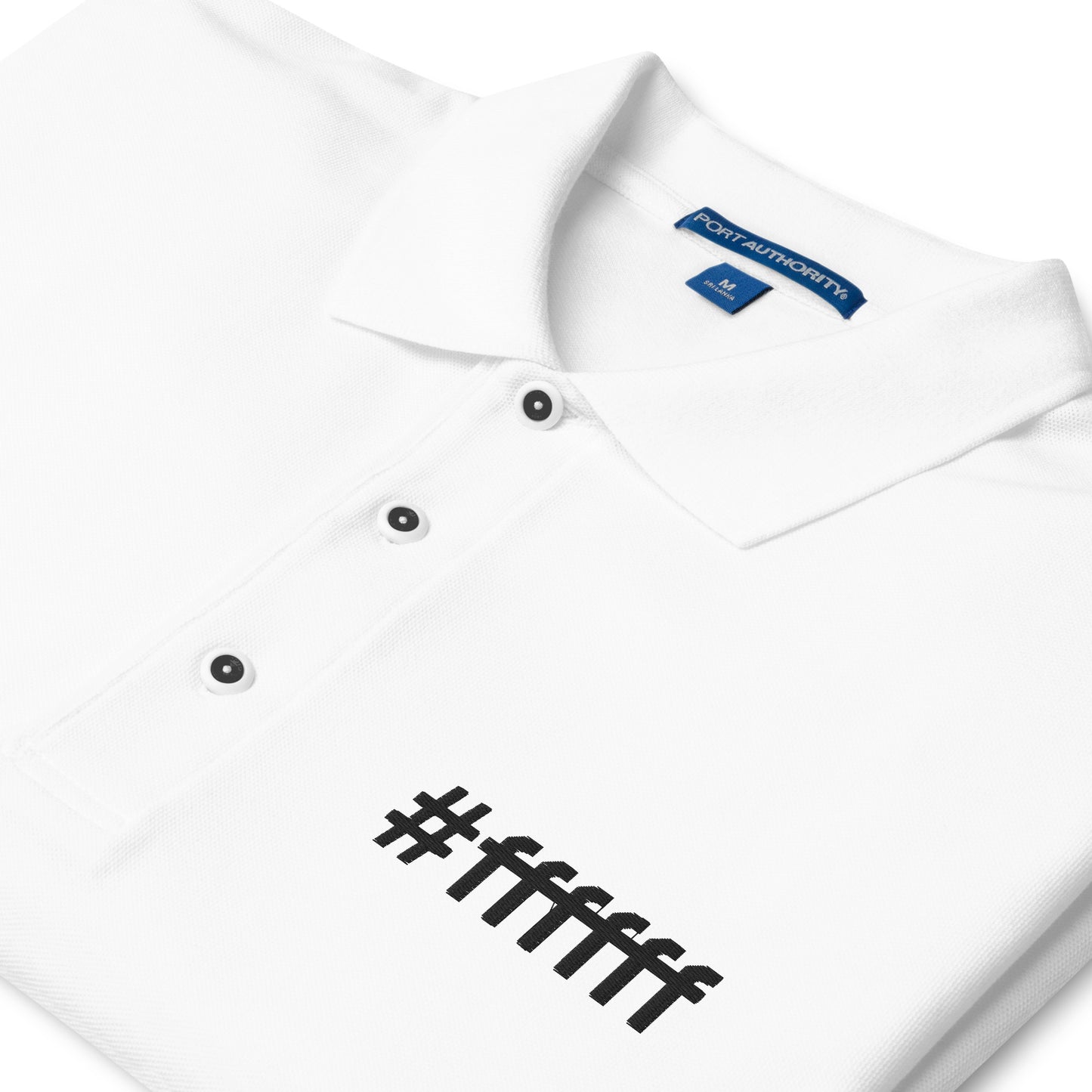 #ffffff Embroidered Men's Premium Polo