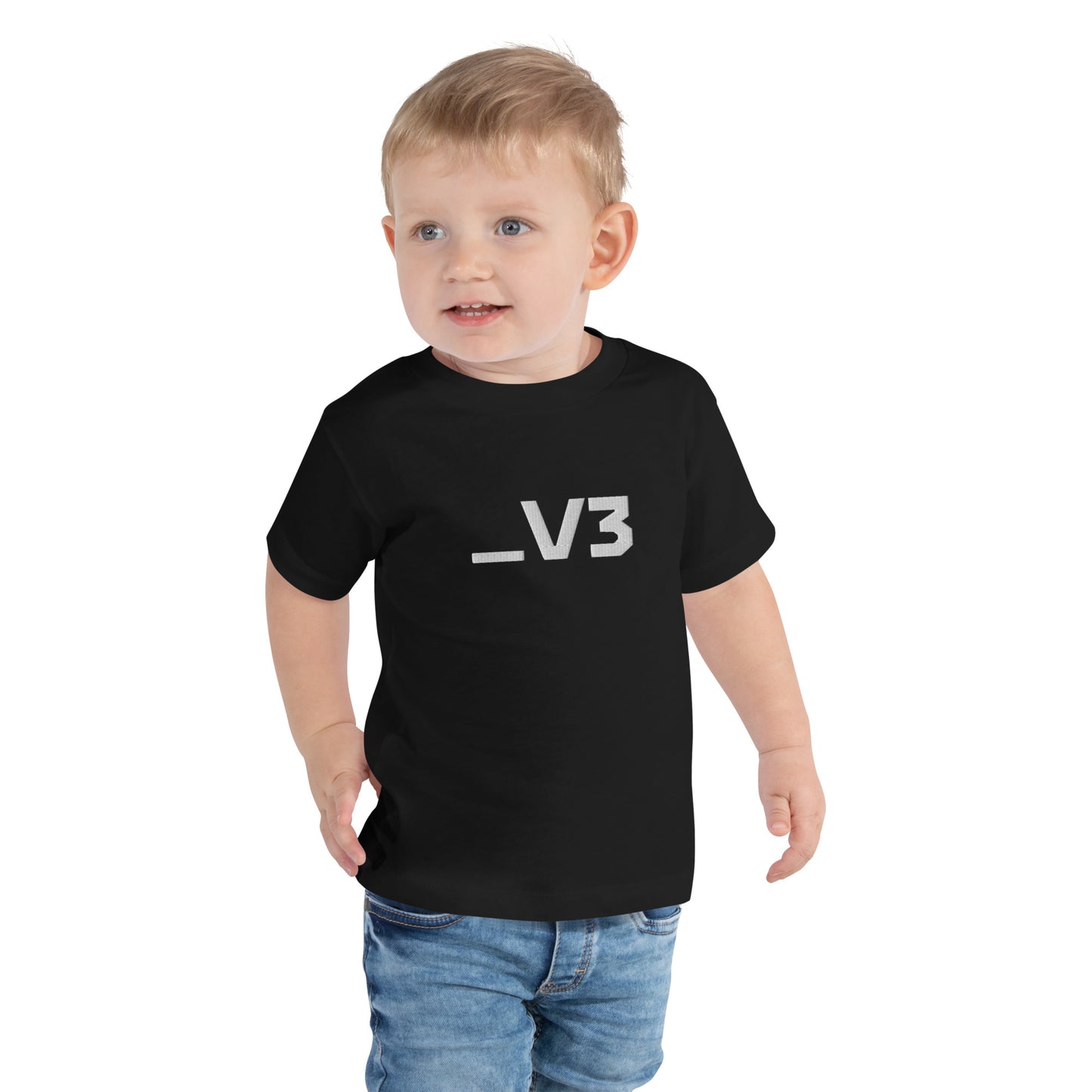 _V3 Embroidered Toddler Short Sleeve Tee