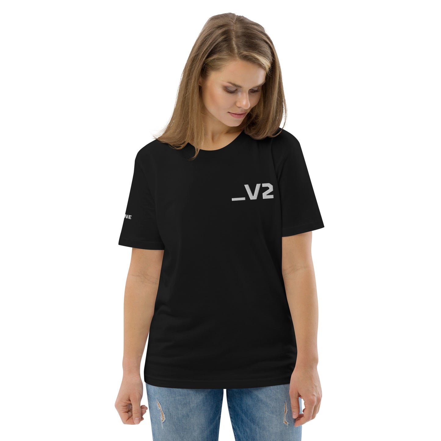 _V2 Embroidered Unisex organic cotton t-shirt