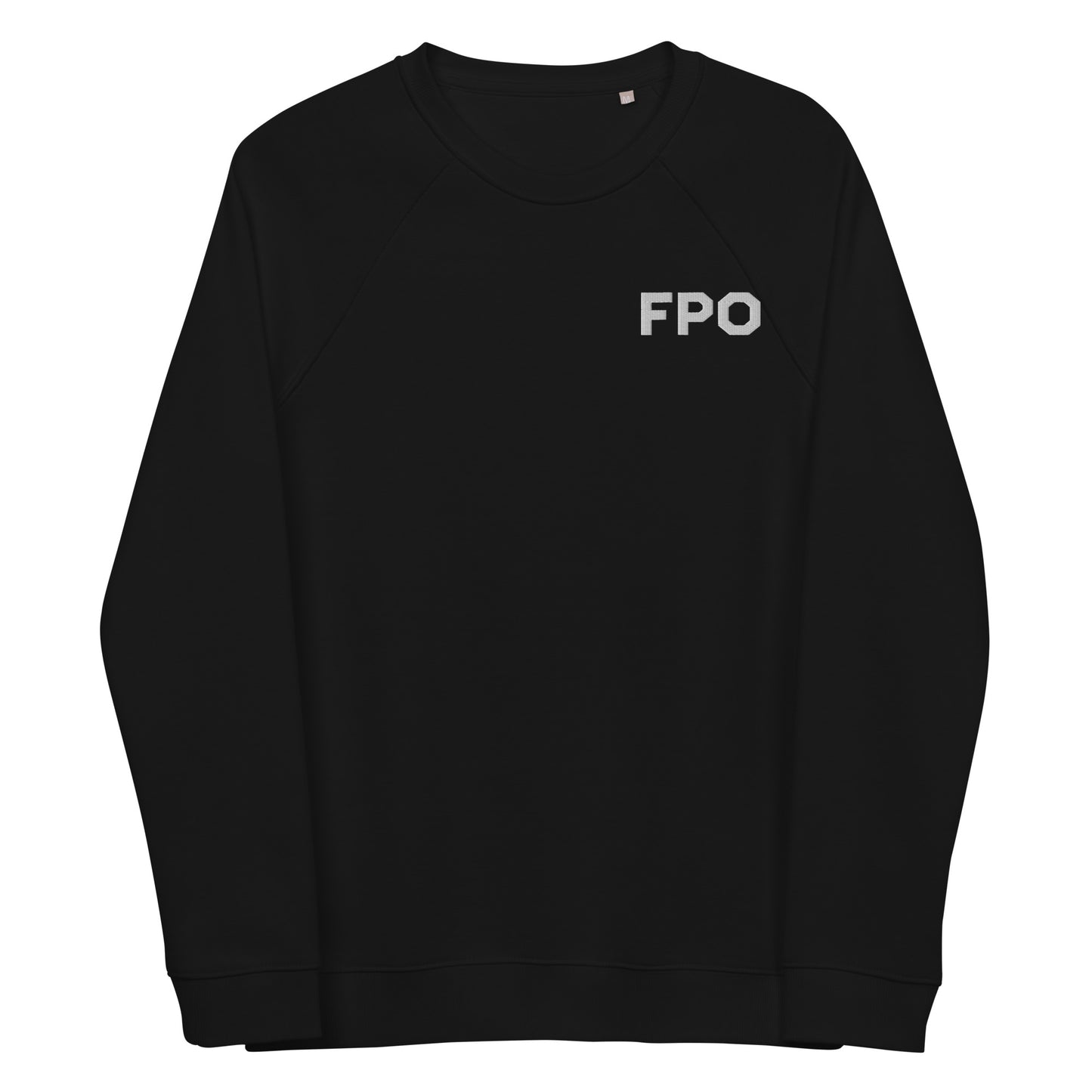 FPO Embroidered Unisex organic raglan sweatshirt