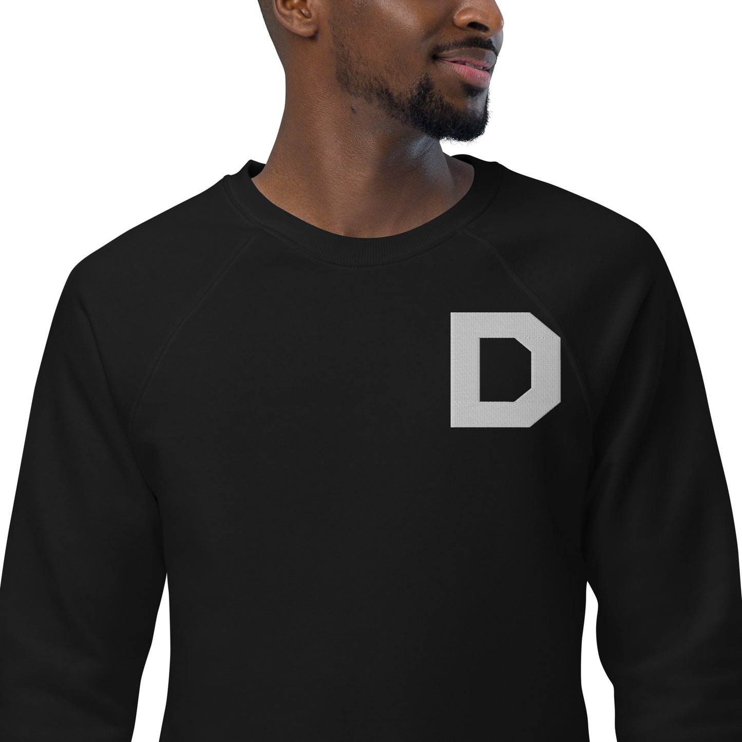 D Icon Unisex organic raglan sweatshirt