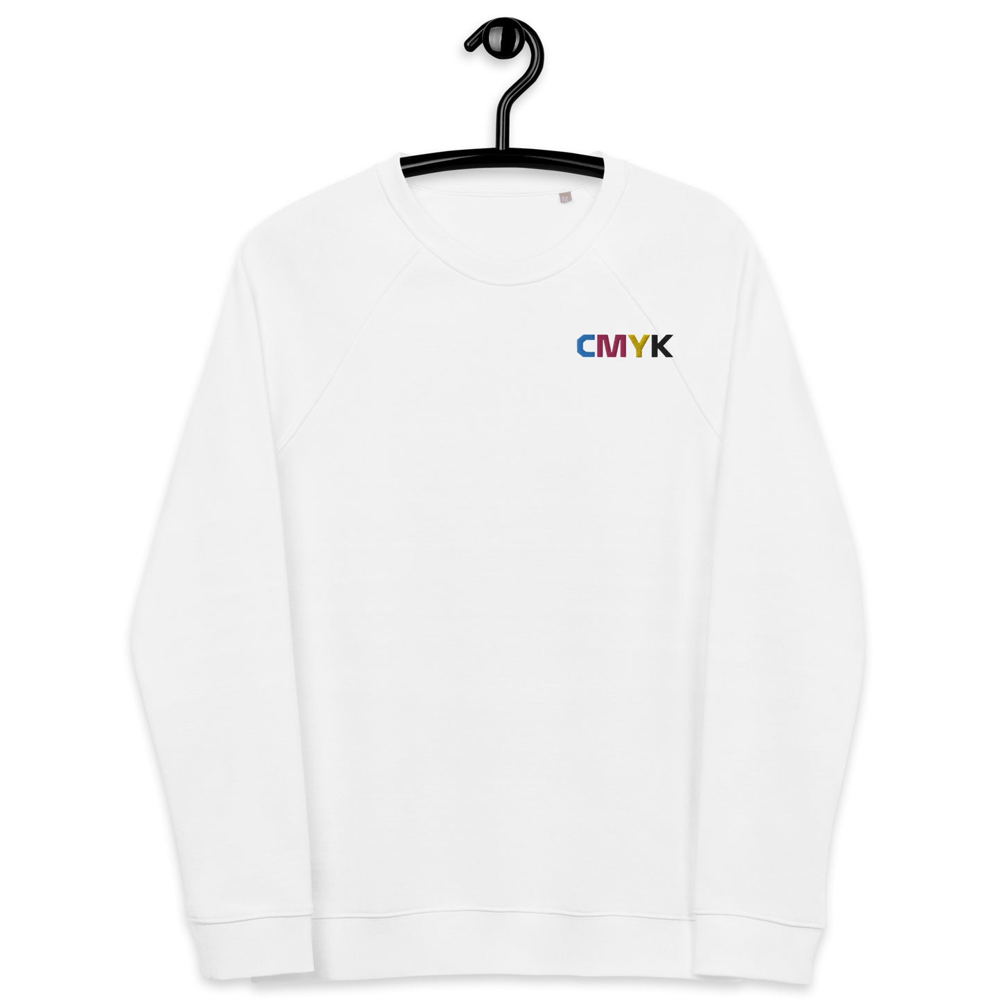 CMYK Embroidered Unisex organic raglan sweatshirt