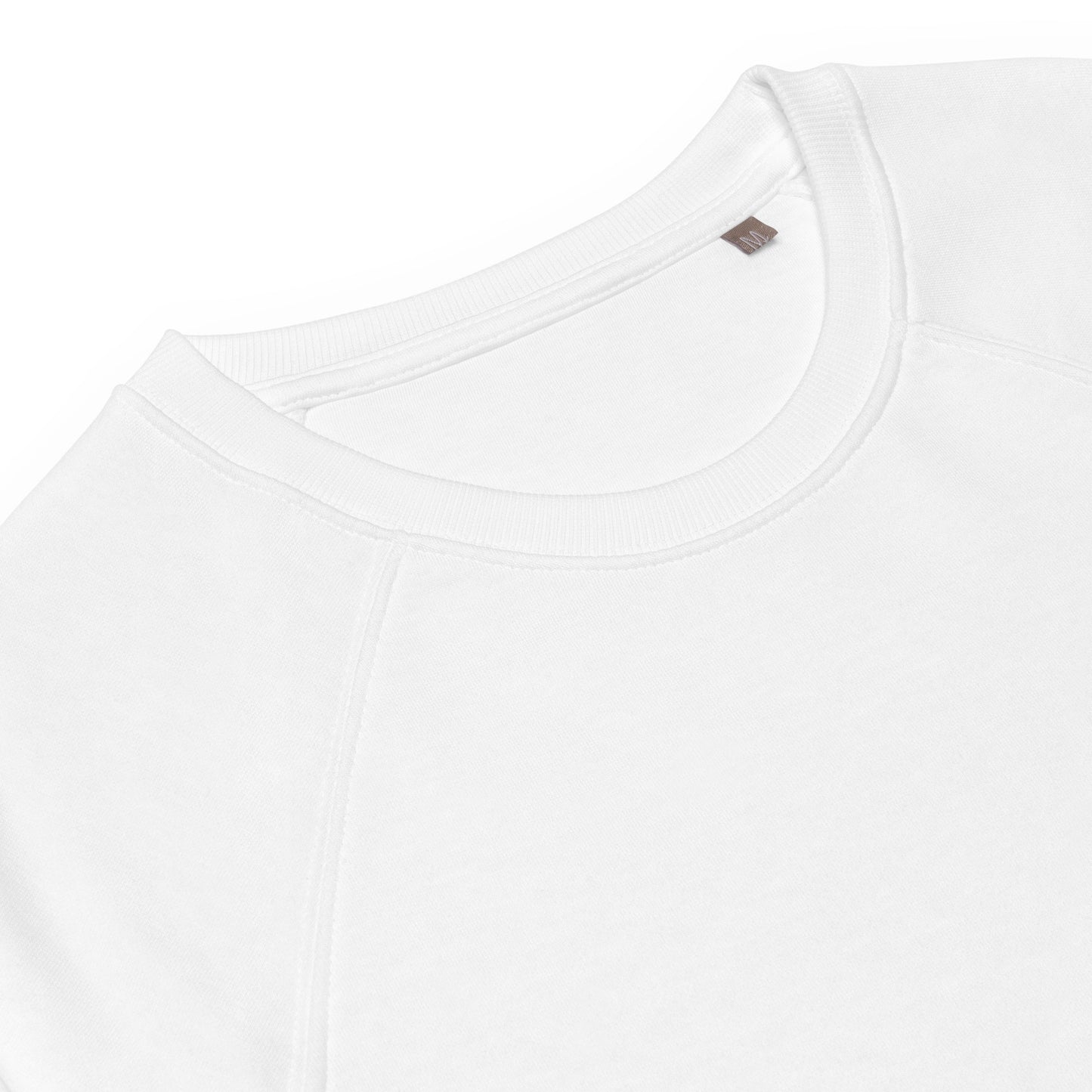 #ffffff Embroidered Unisex organic raglan sweatshirt