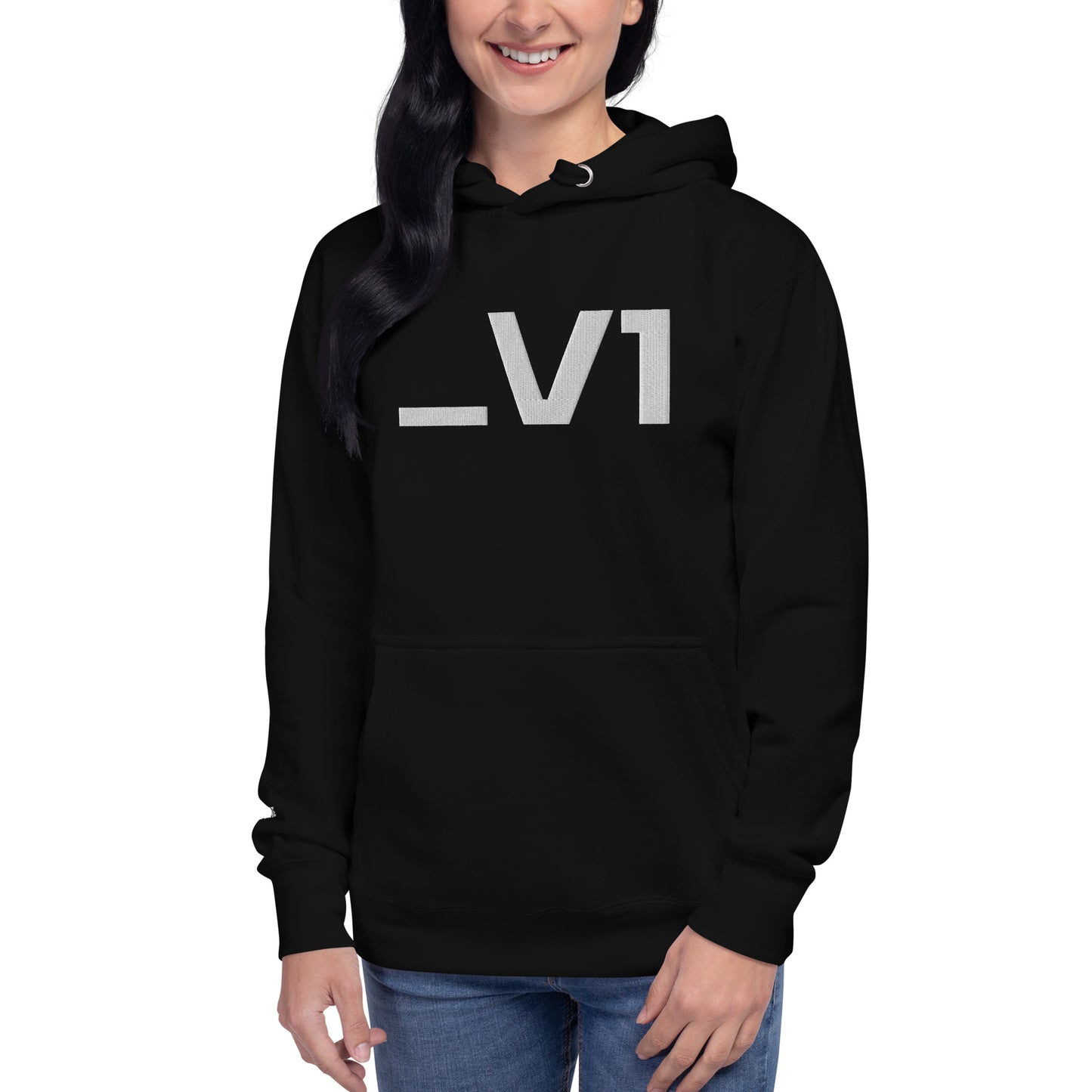 _V1 Large Embroidery Unisex Hoodie
