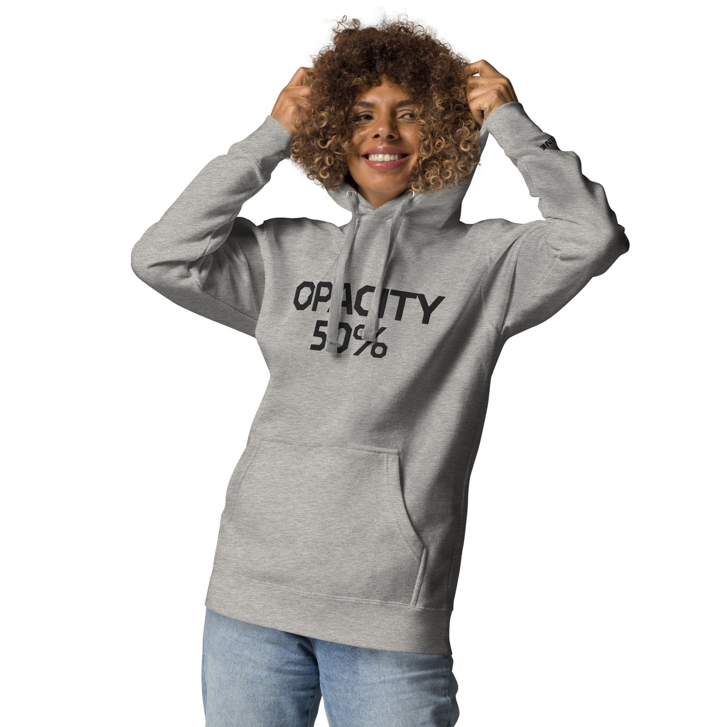 Opacity 50% Large Embroidery Unisex Hoodie
