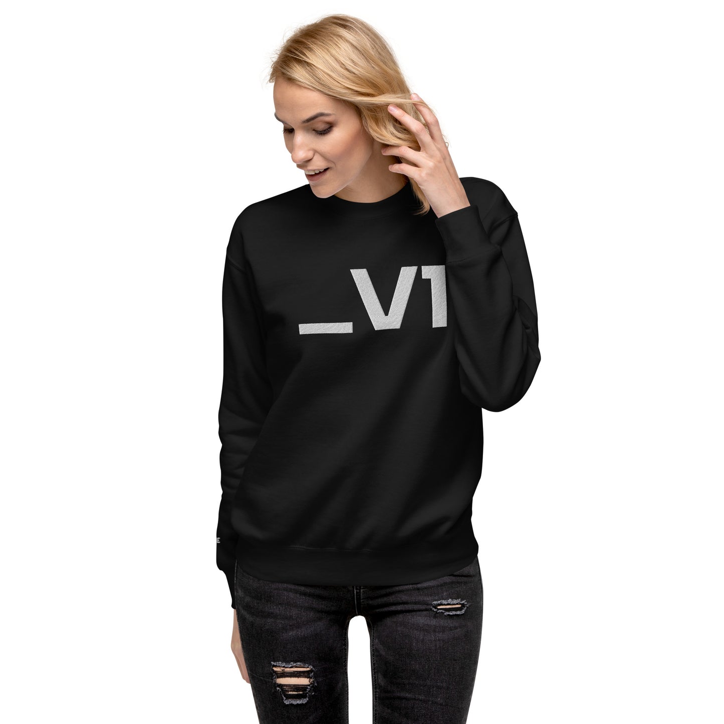 _V1 Large Embroidery Unisex Premium Sweatshirt