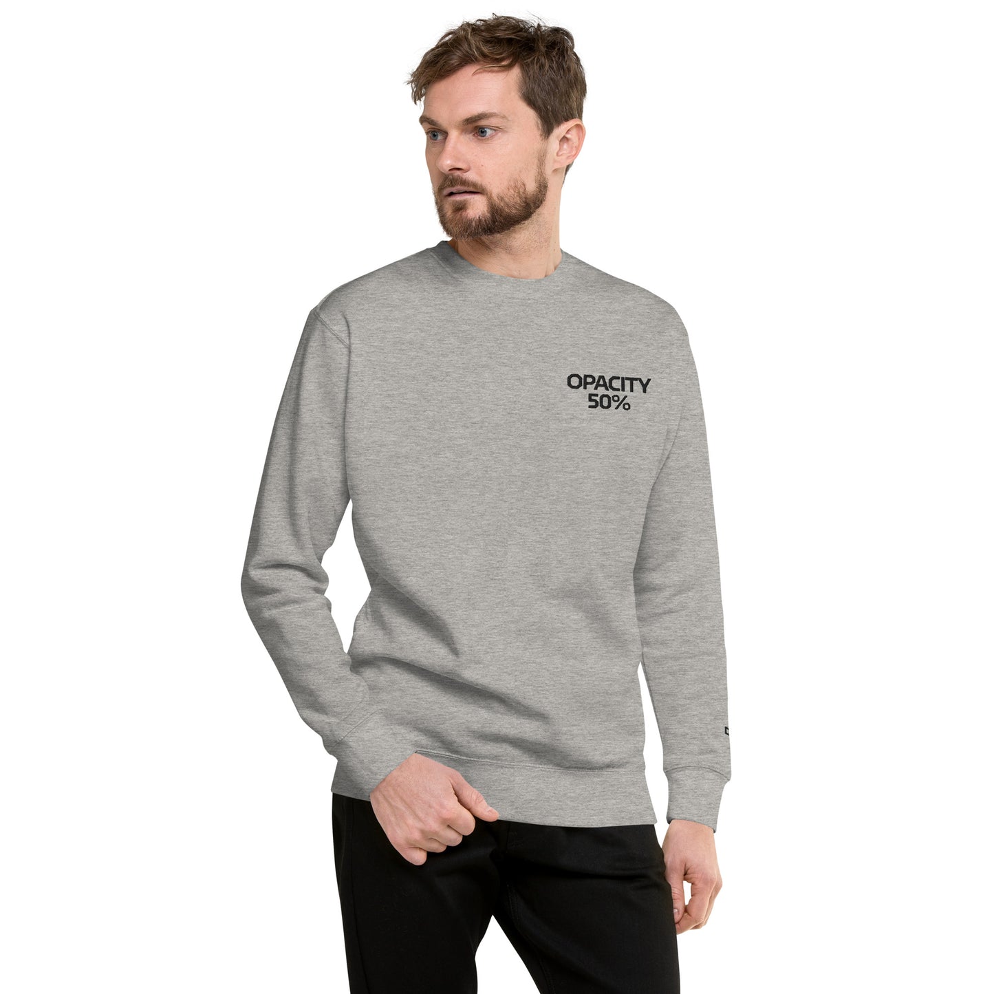 Opacity 50% Embroidered Unisex Premium Sweatshirt