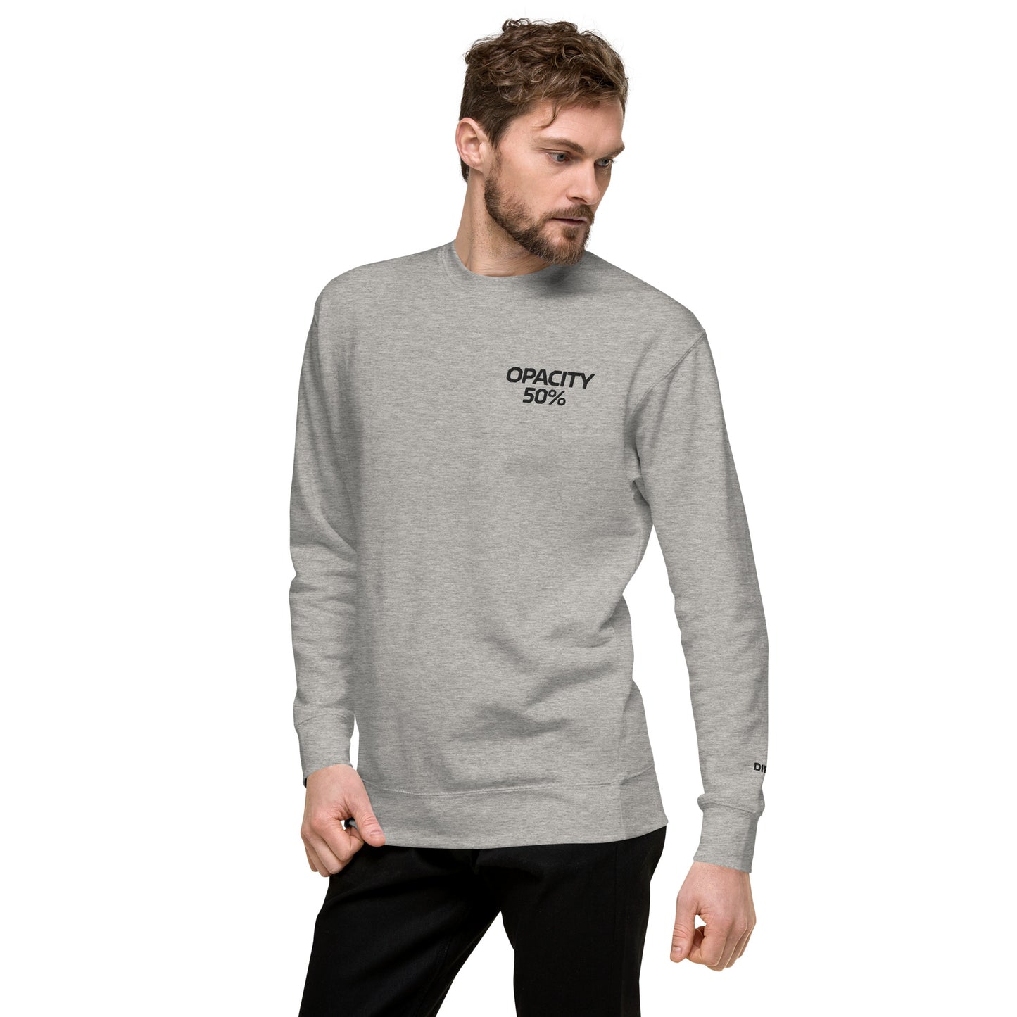 Opacity 50% Embroidered Unisex Premium Sweatshirt