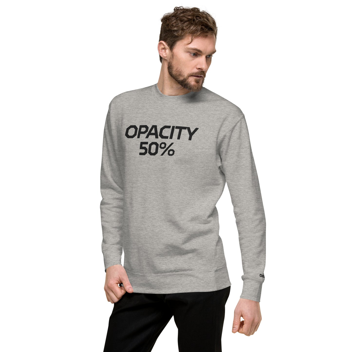 Opacity 50% Large Embroidery Unisex Premium Sweatshirt