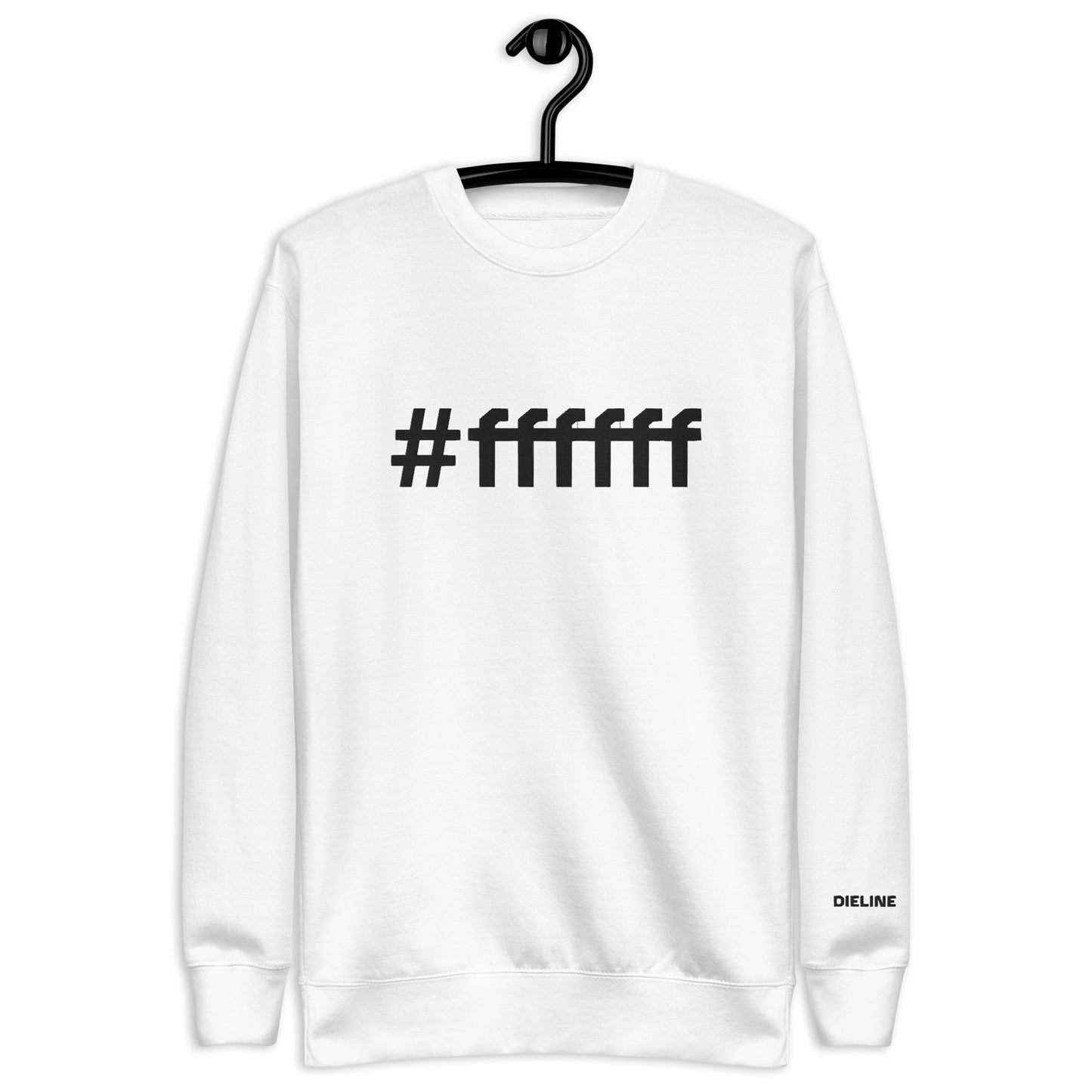 #ffffff Large Embroidery Unisex Premium Sweatshirt