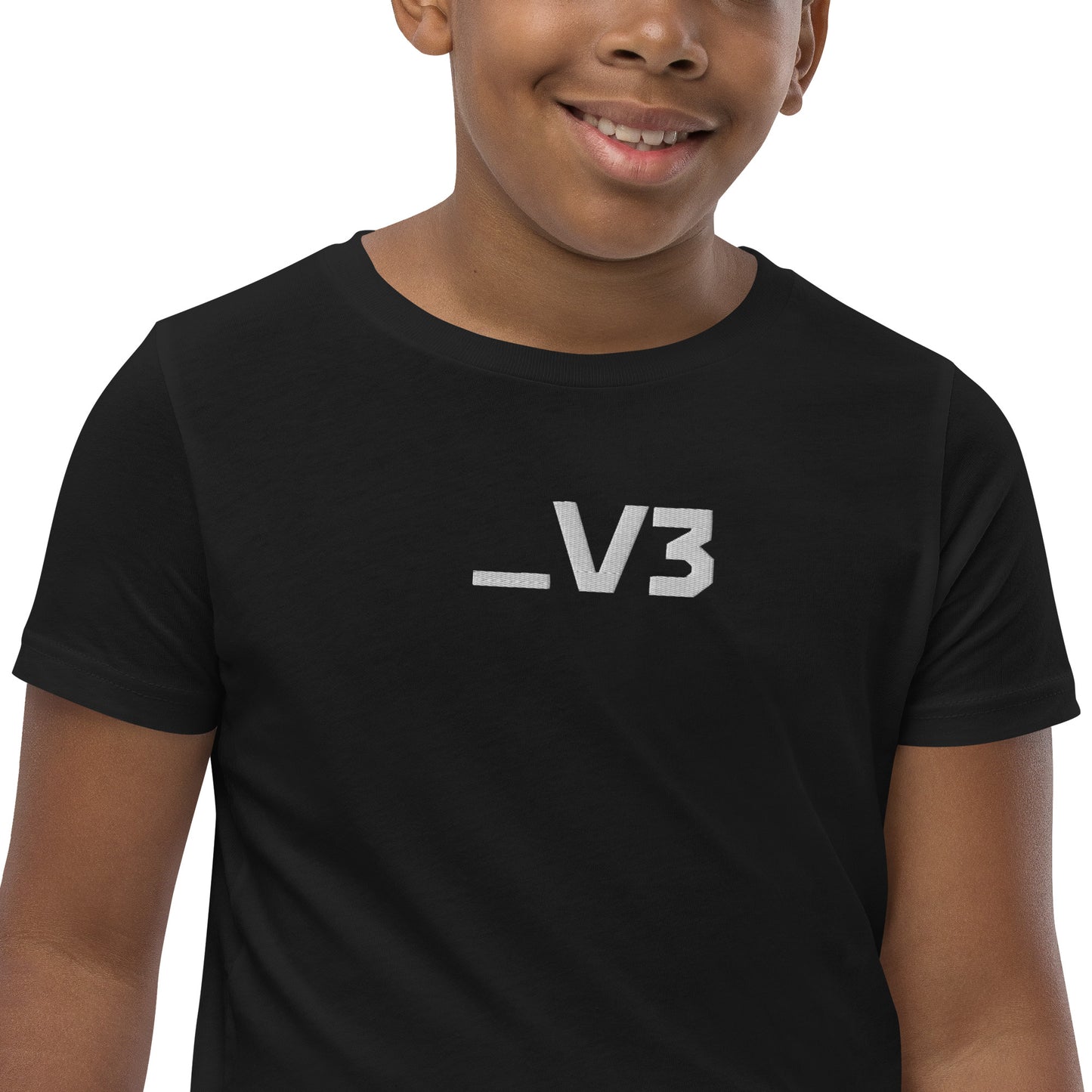 _V3 Embroidered Youth Short Sleeve T-Shirt